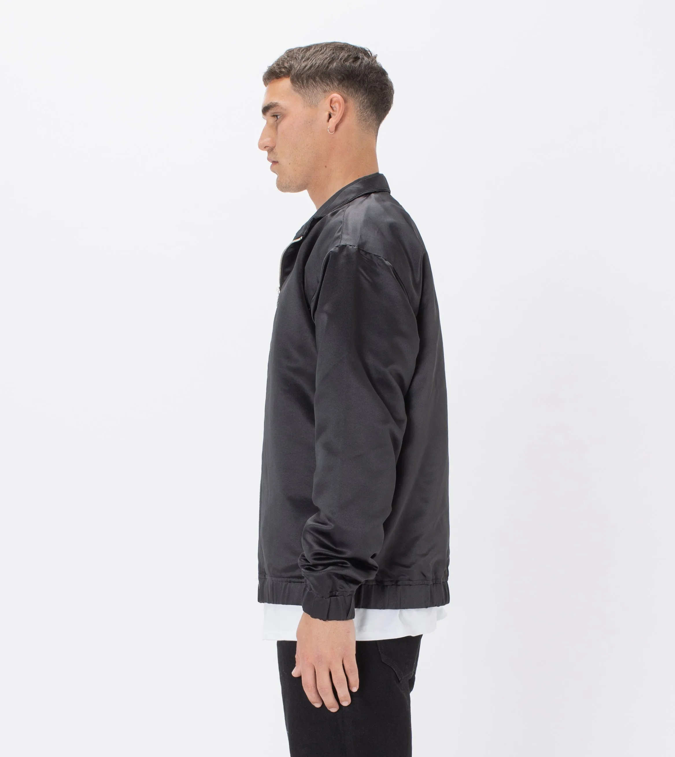 Satin Track Jacket Black