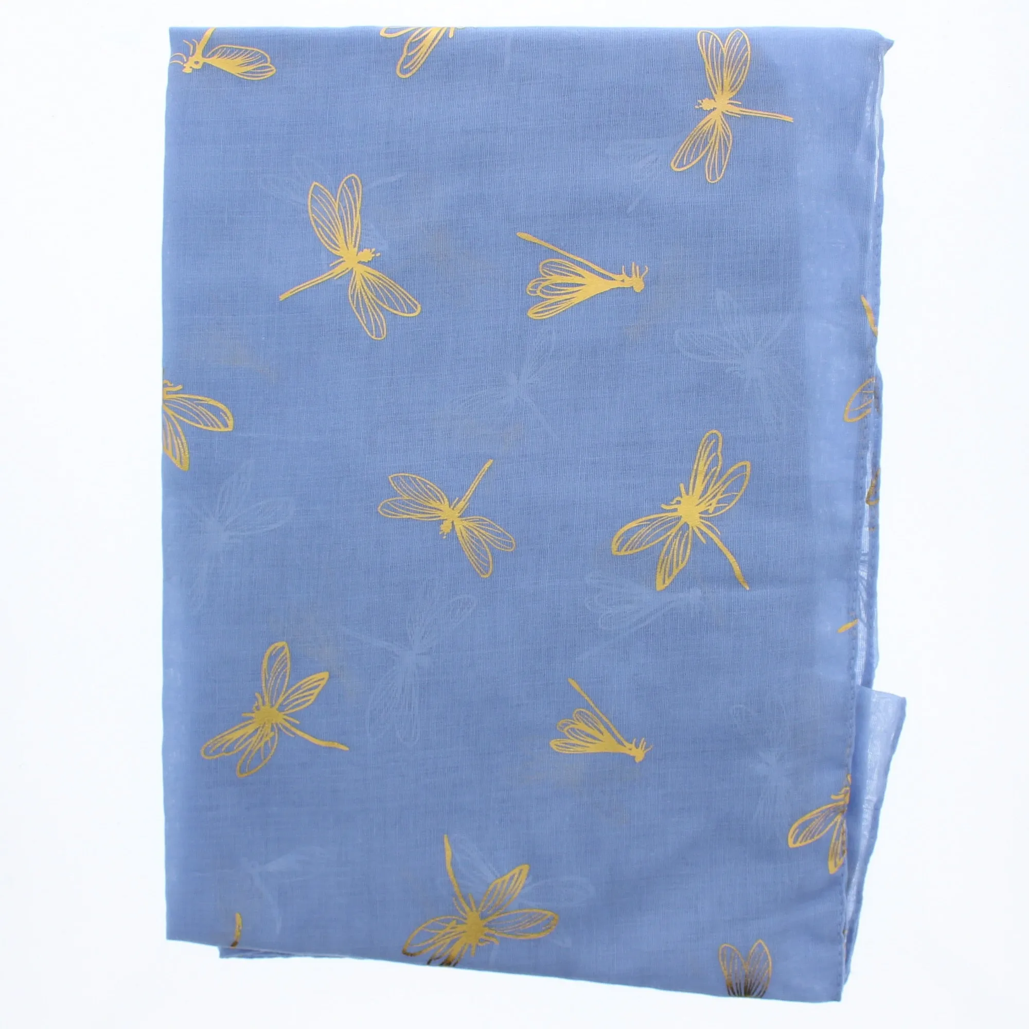 Scarf with Large Gold Foil Dragonfly Print