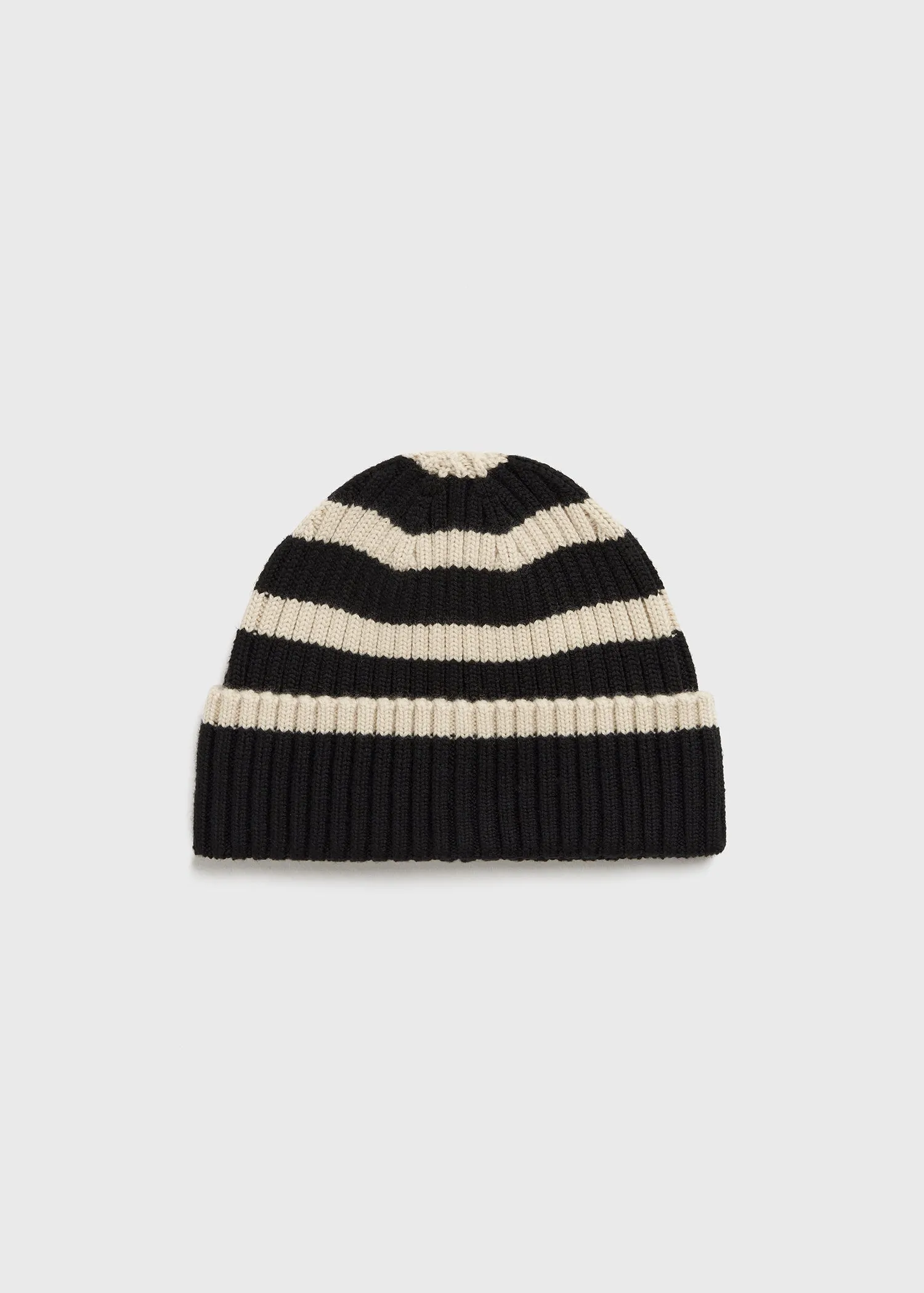 Signature stripe beanie black