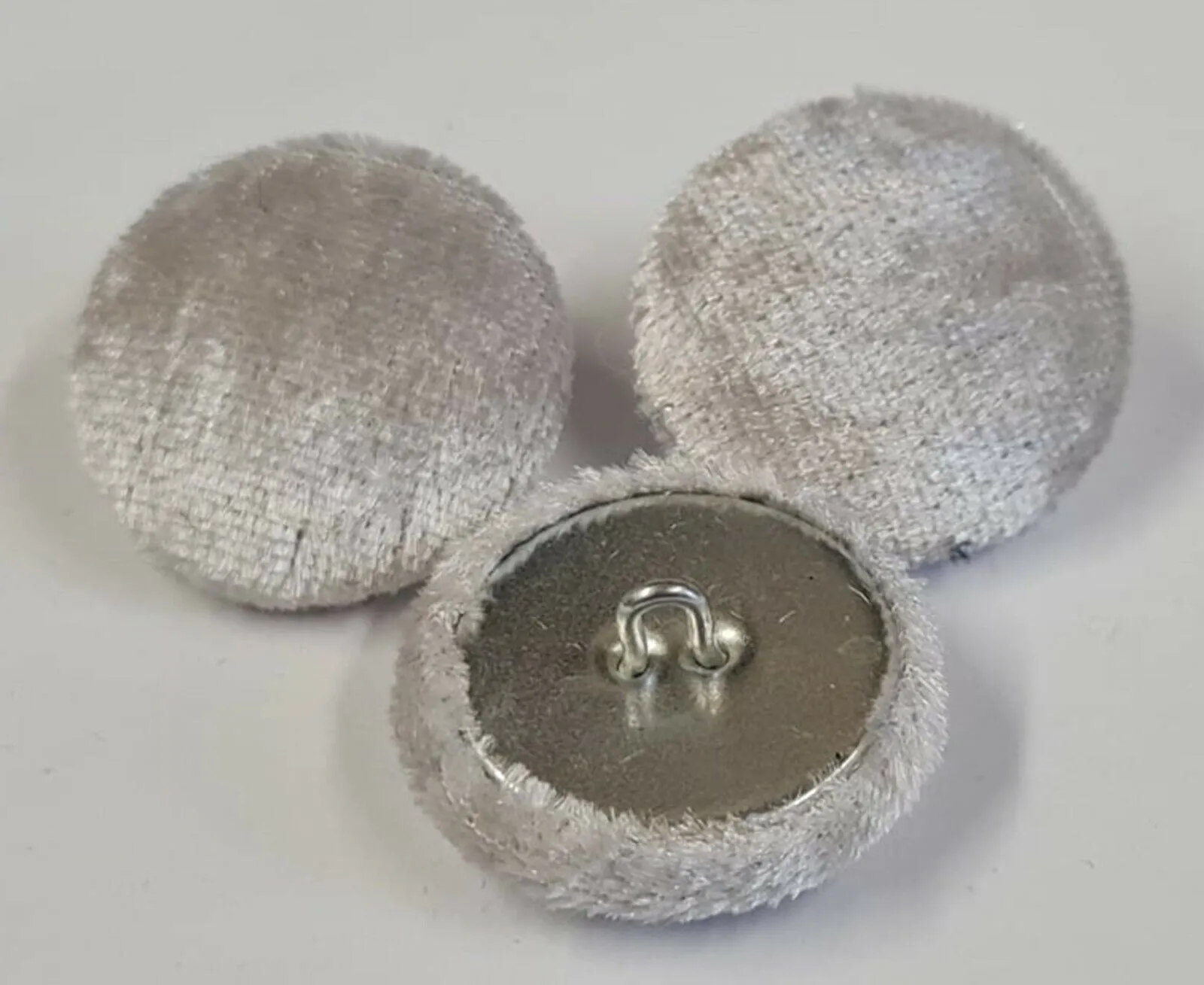 Silver Crushed Velvet Buttons - Choice of Sizes