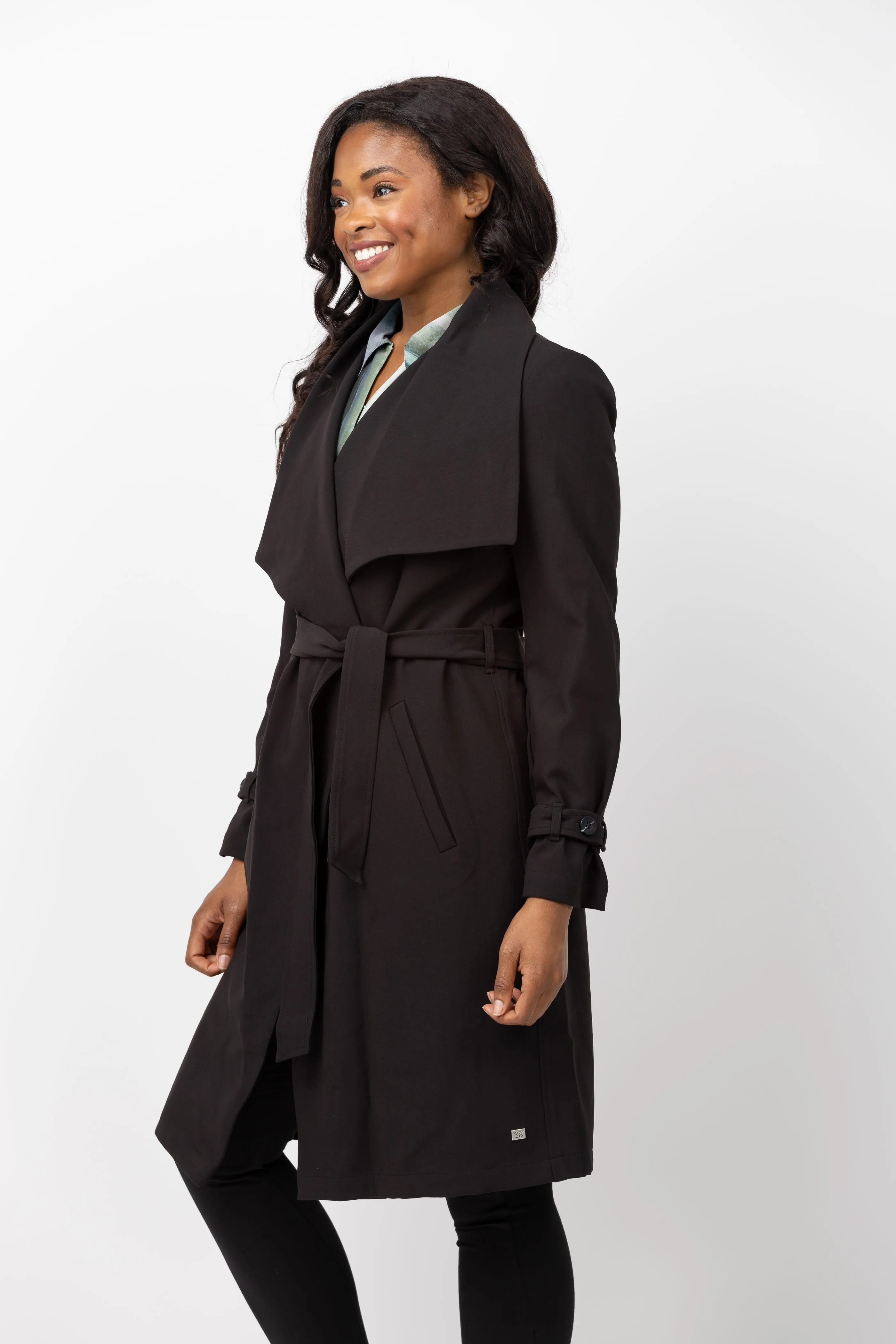 Soia & Kyo Olivia Trench Coat in Black