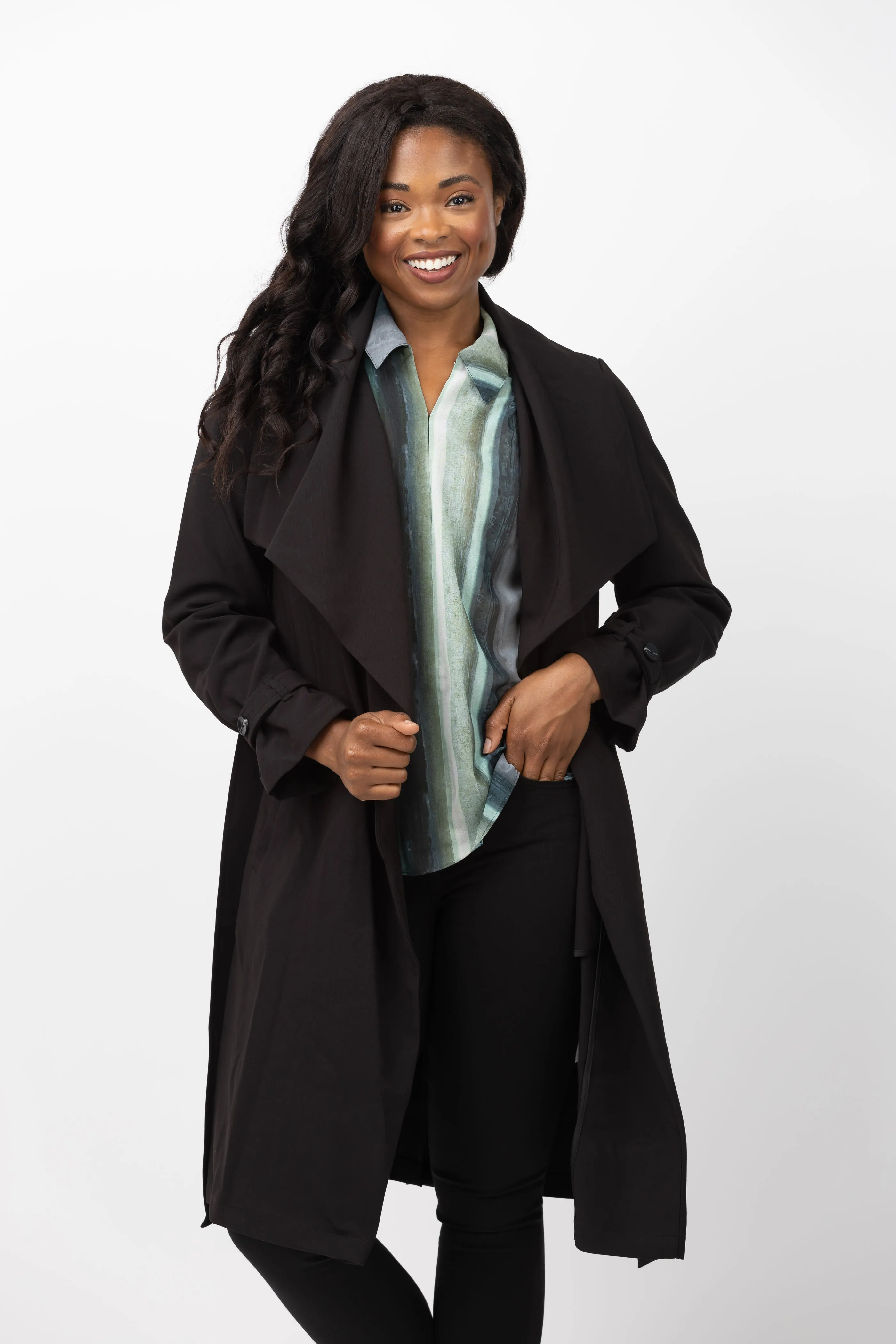 Soia & Kyo Olivia Trench Coat in Black