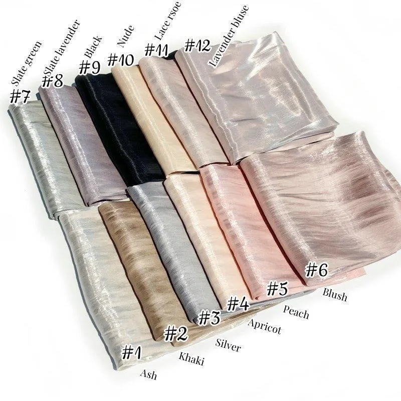 Solid Color Thin Plain Satin Long Hijab (MH051)