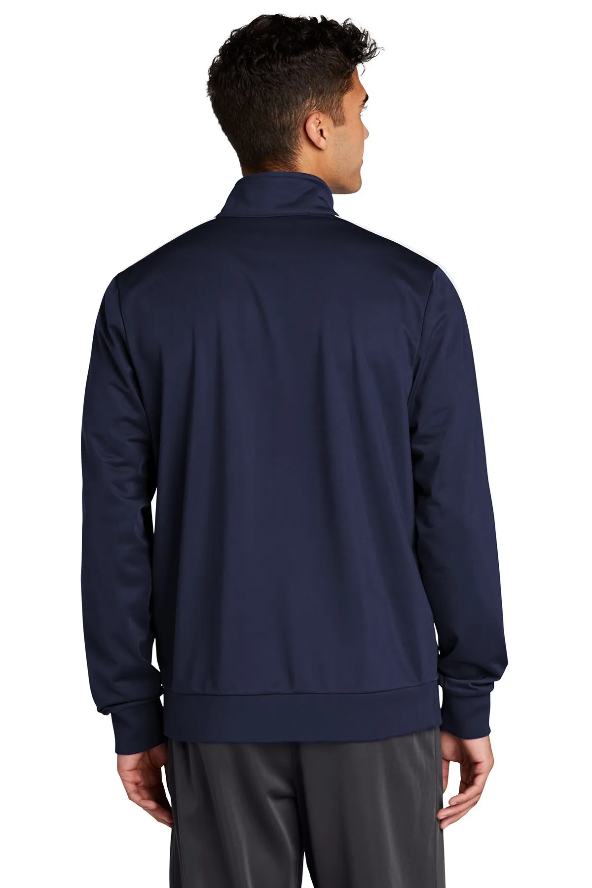 Sport-Tek Tricot Track Branded Jackets, True Navy/ White