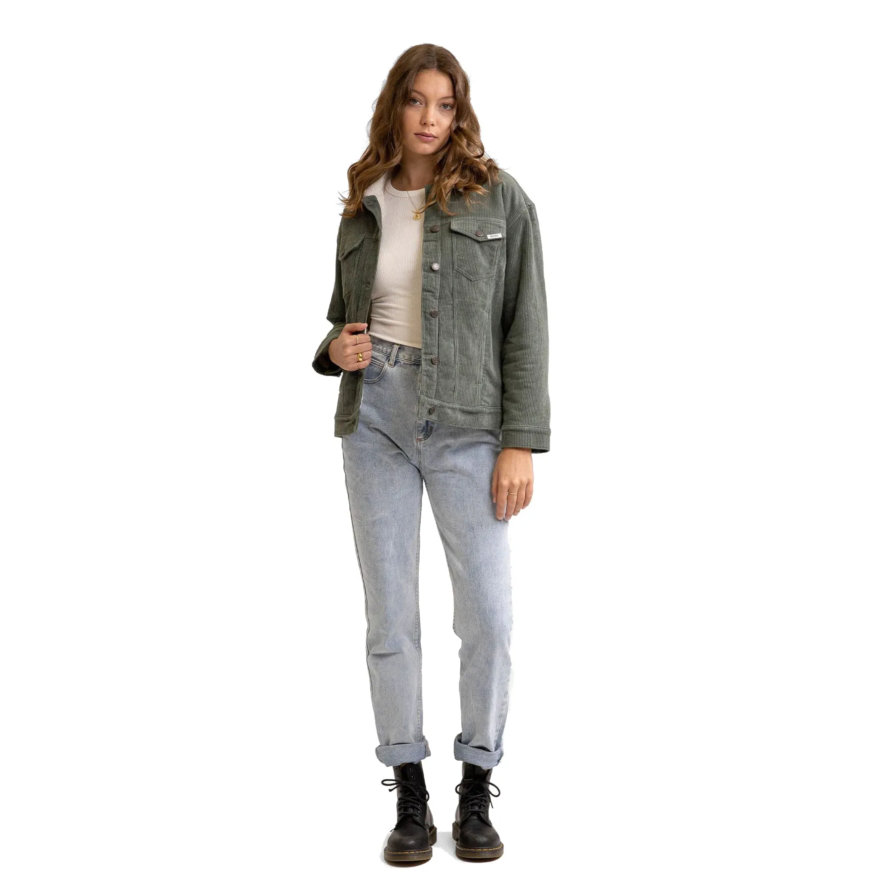 STEVIE CORDUROY SHERPA LINED JACKET FOREST