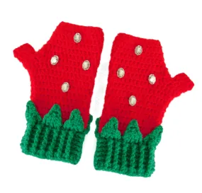 Strawberry Fingerless Gloves (Custom Colour)