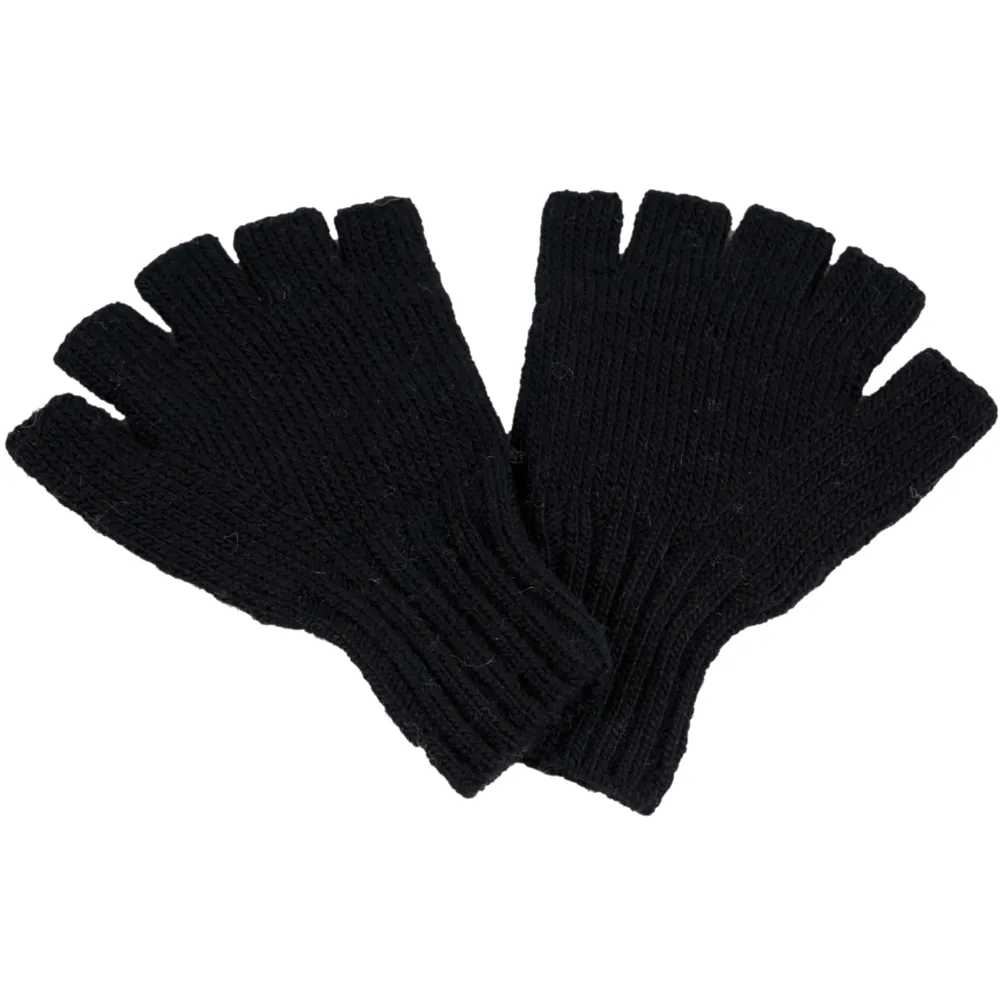 Striped and Solid Fingerless Gloves