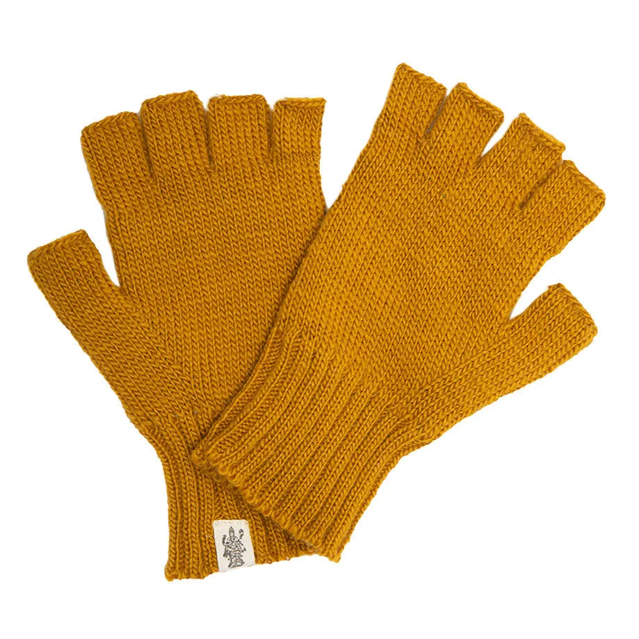 Striped and Solid Fingerless Gloves