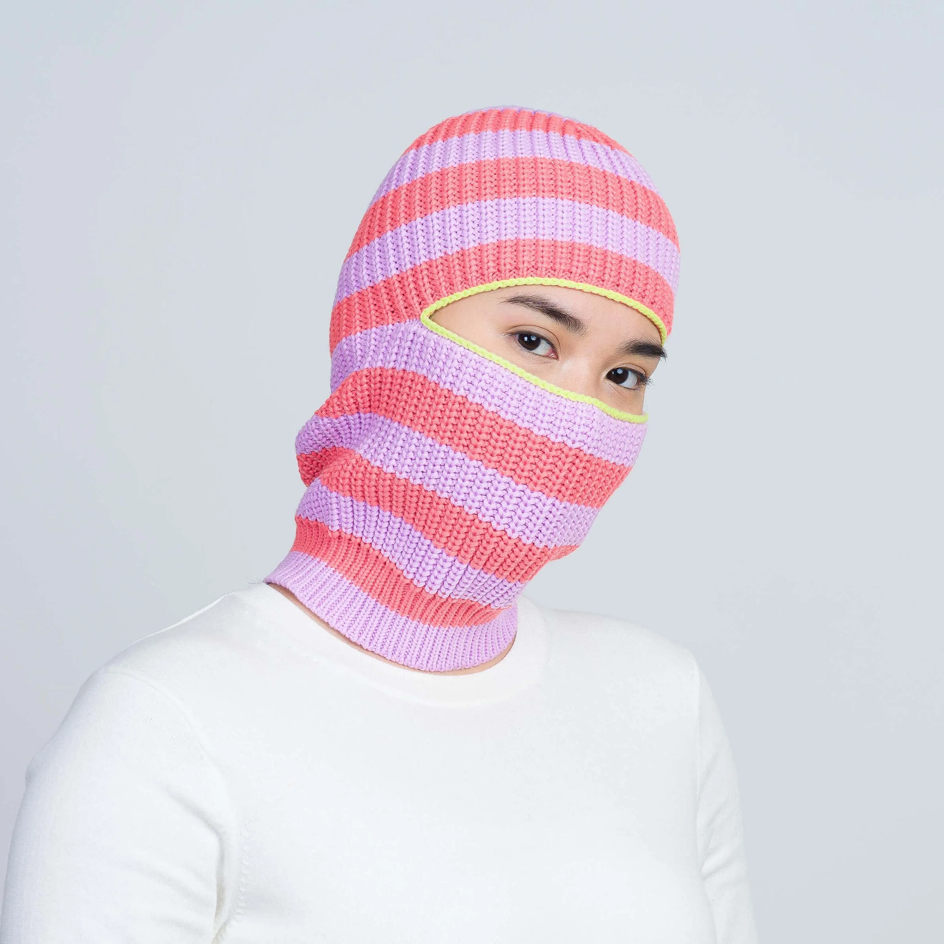 Striped Knit Balaclava