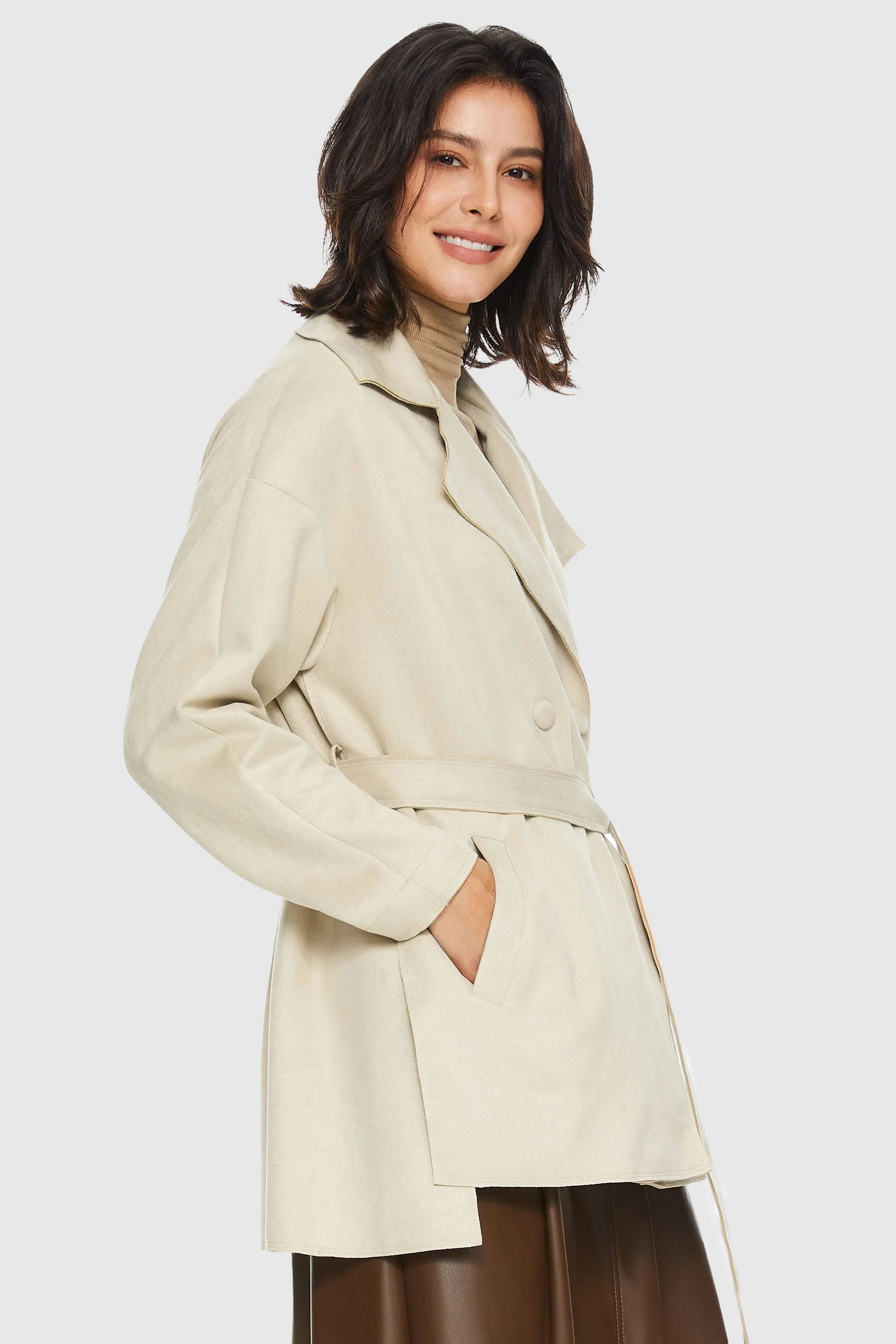 Suede Lightweight Trench