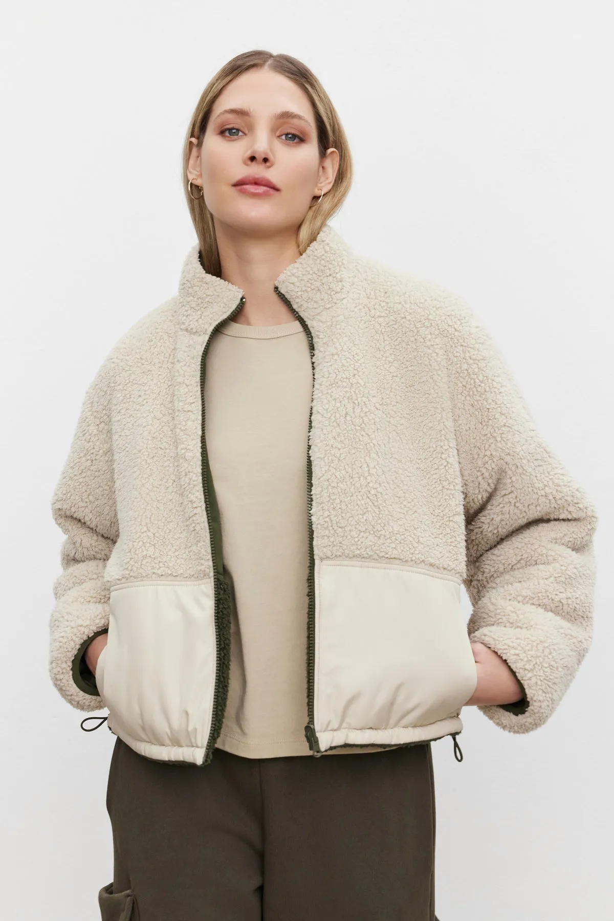 TASHA REVERSIBLE PUFFER SHERPA JACKET