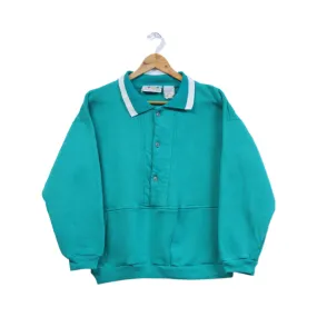 Teal Collared Sweatshirt | M-L