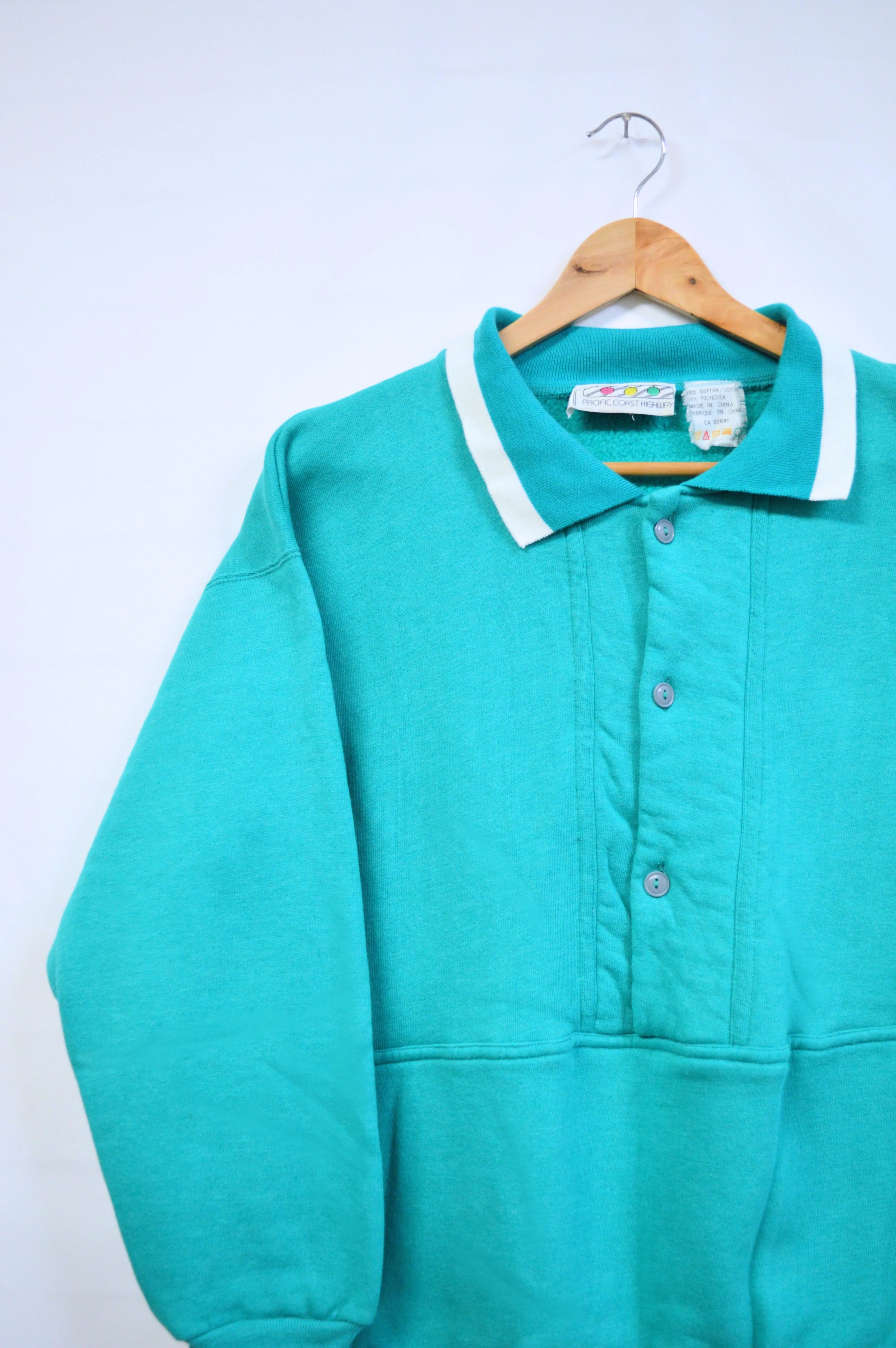 Teal Collared Sweatshirt | M-L