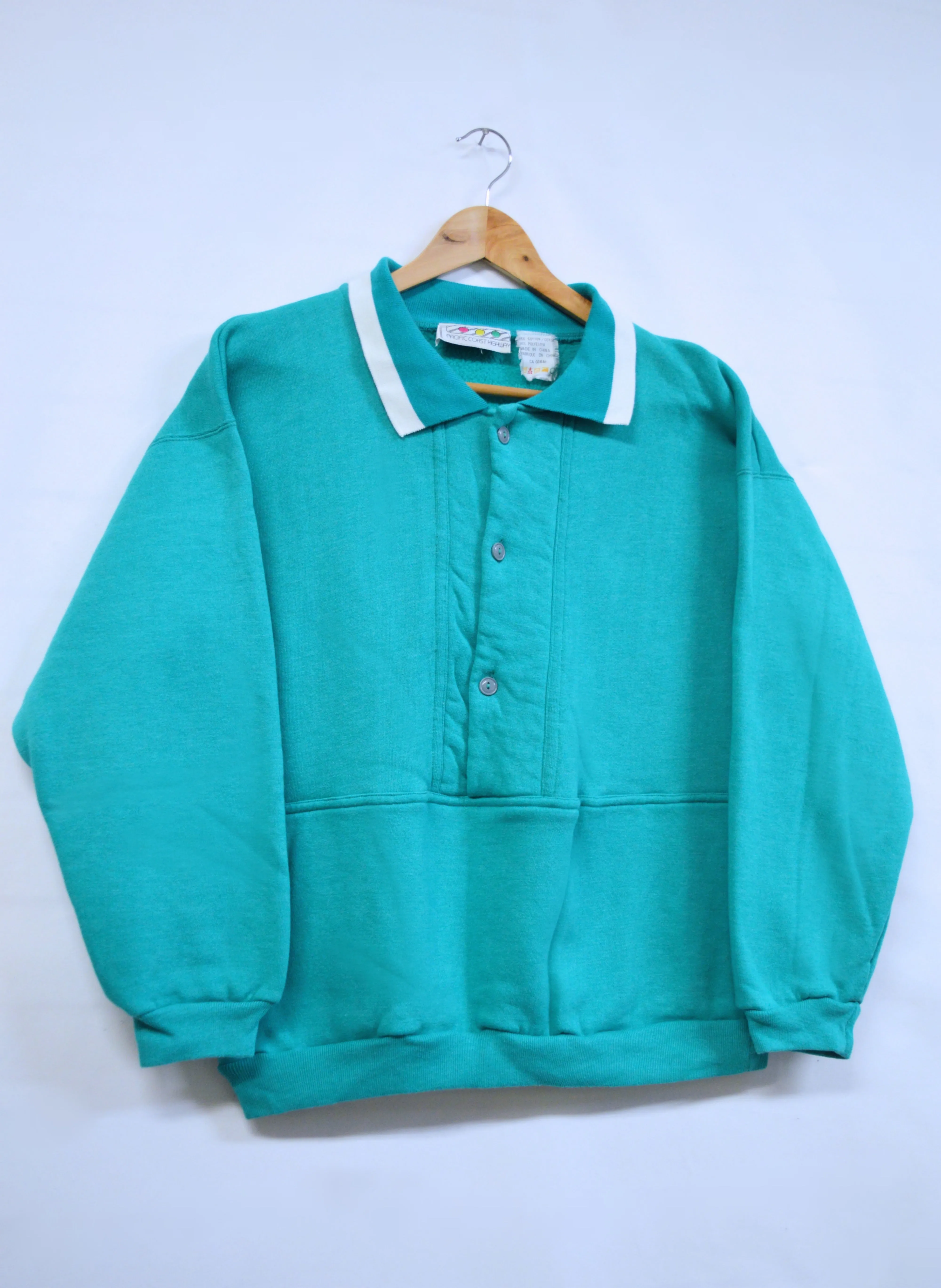 Teal Collared Sweatshirt | M-L