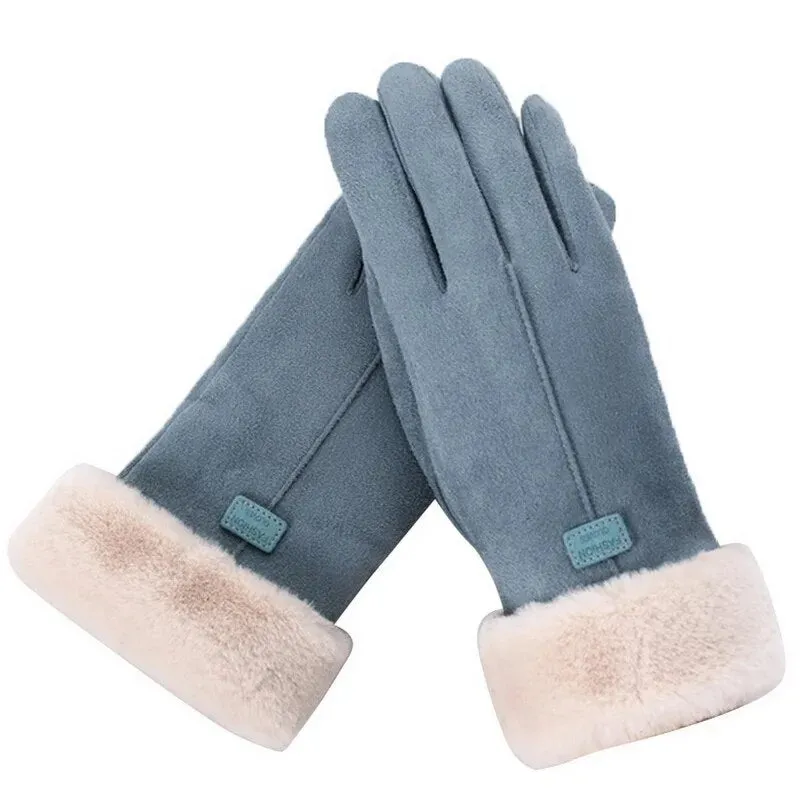 Trendy Cashmere Leather Touch Screen  Gloves