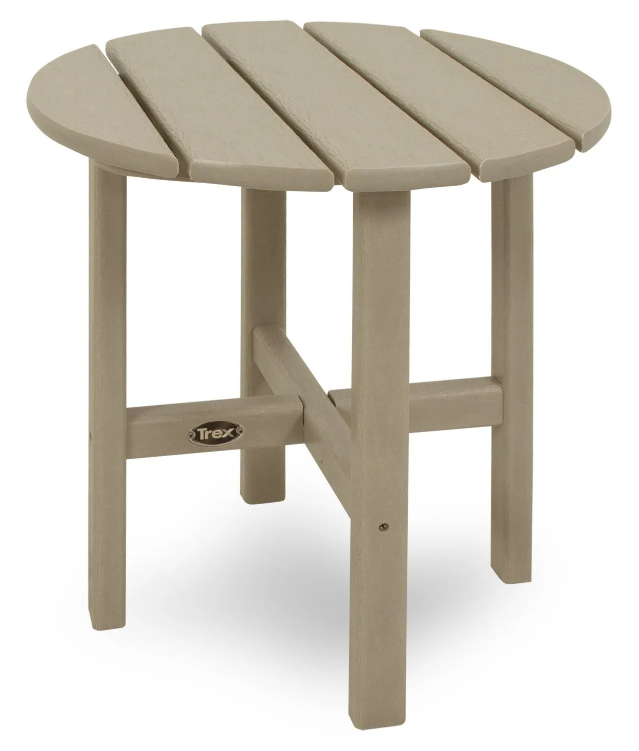 Trex Outdoor Furniture Cape Cod Round 18-Inch Side Table, Sand Castle