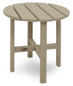 Trex Outdoor Furniture Cape Cod Round 18-Inch Side Table, Sand Castle