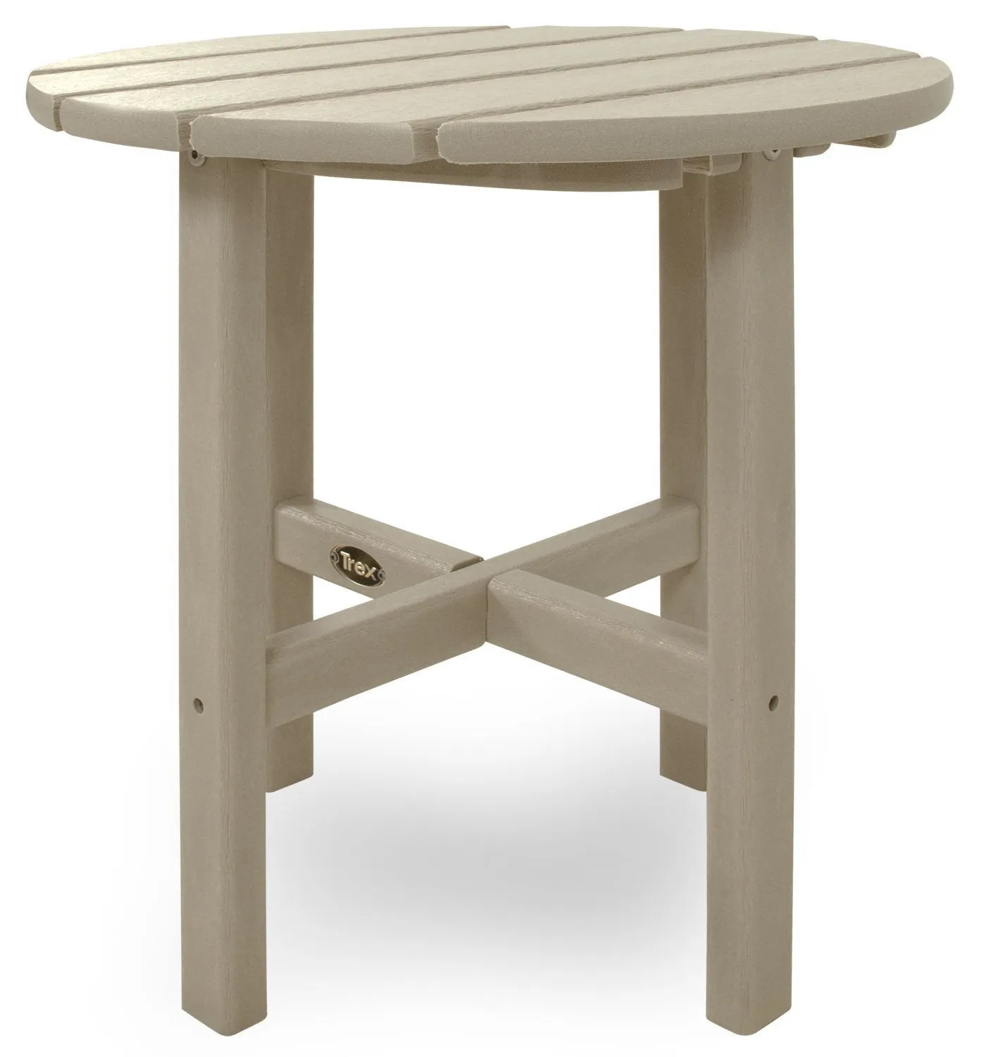 Trex Outdoor Furniture Cape Cod Round 18-Inch Side Table, Sand Castle