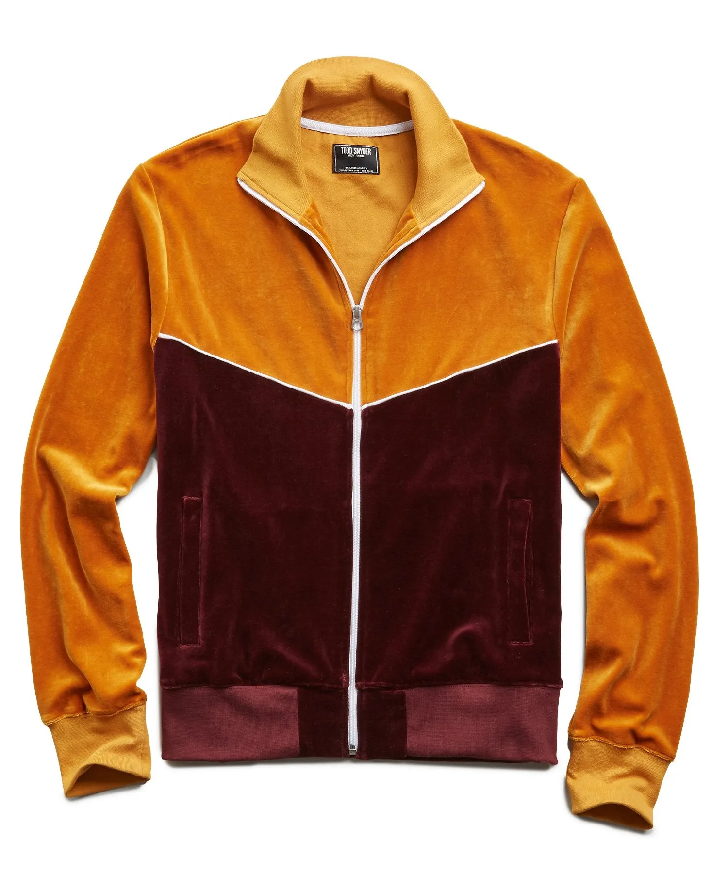 Velour Track Jacket in Mustard