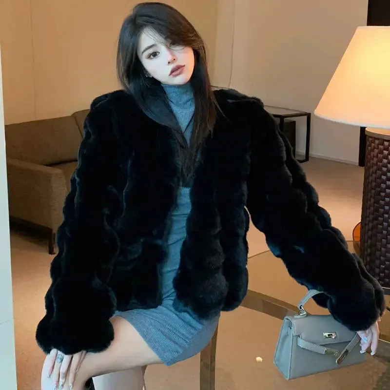 Velvet Eco-friendly Fur Coat