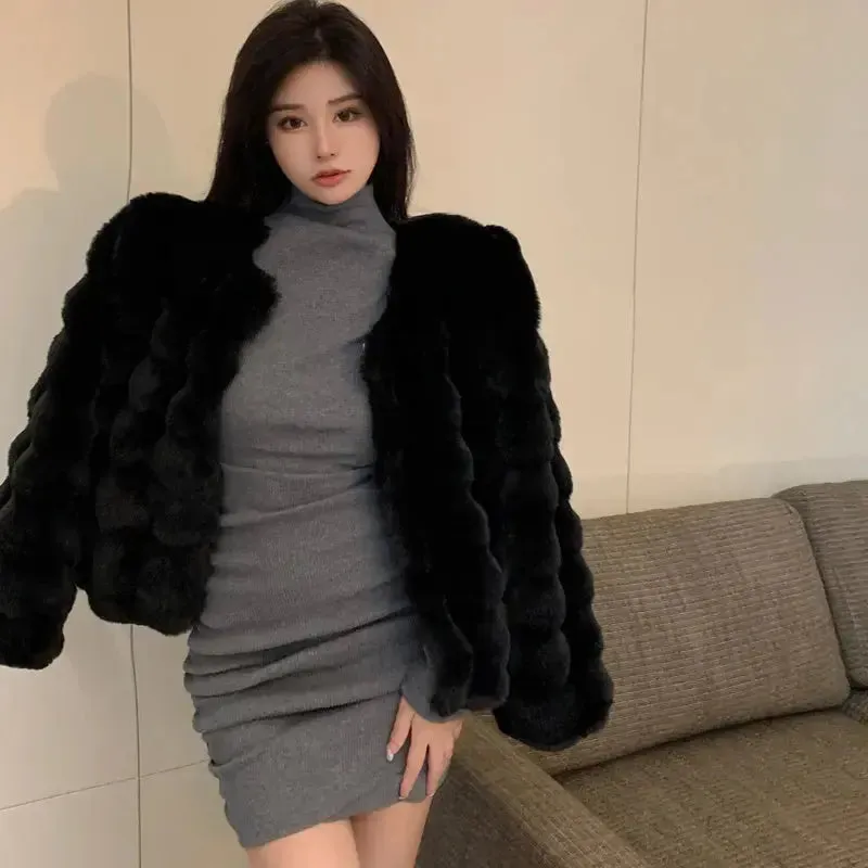 Velvet Eco-friendly Fur Coat