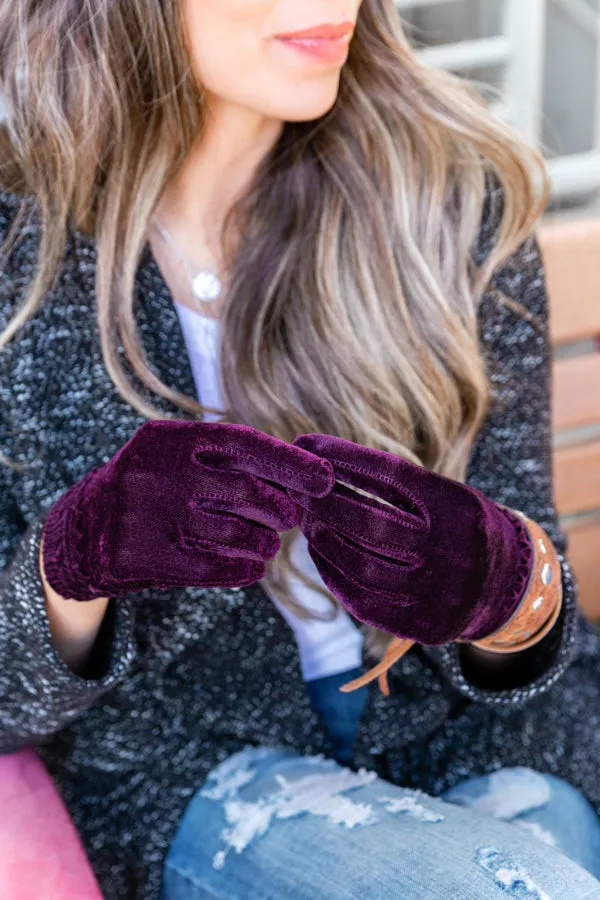 Velvet Gathered Gloves