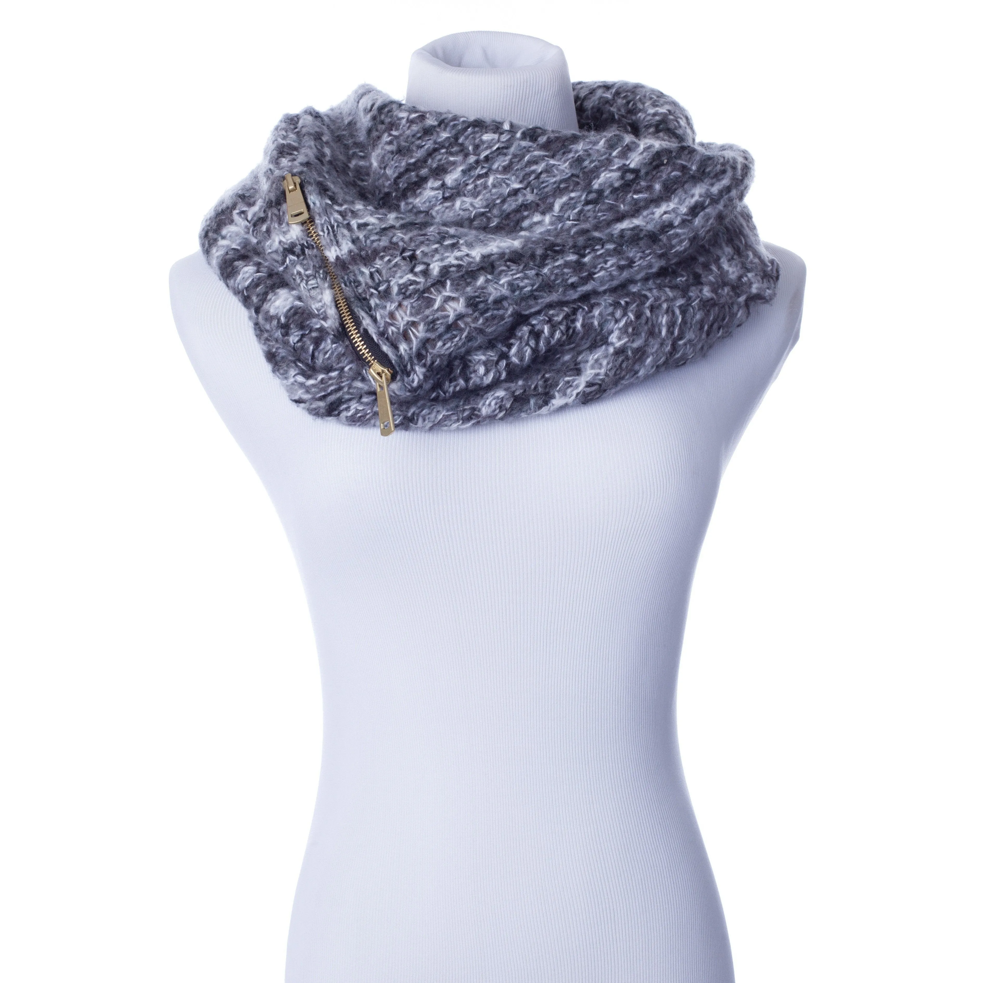 Womens Scarf Infinity Cuff With Zip Pocket