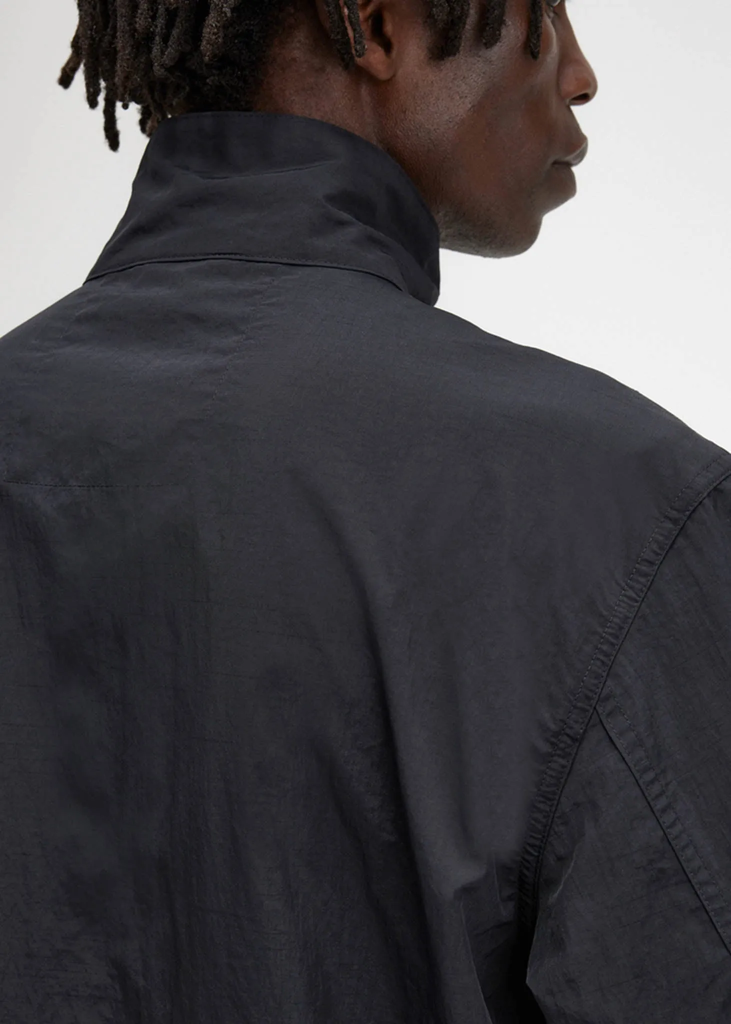 Woven track jacket - black