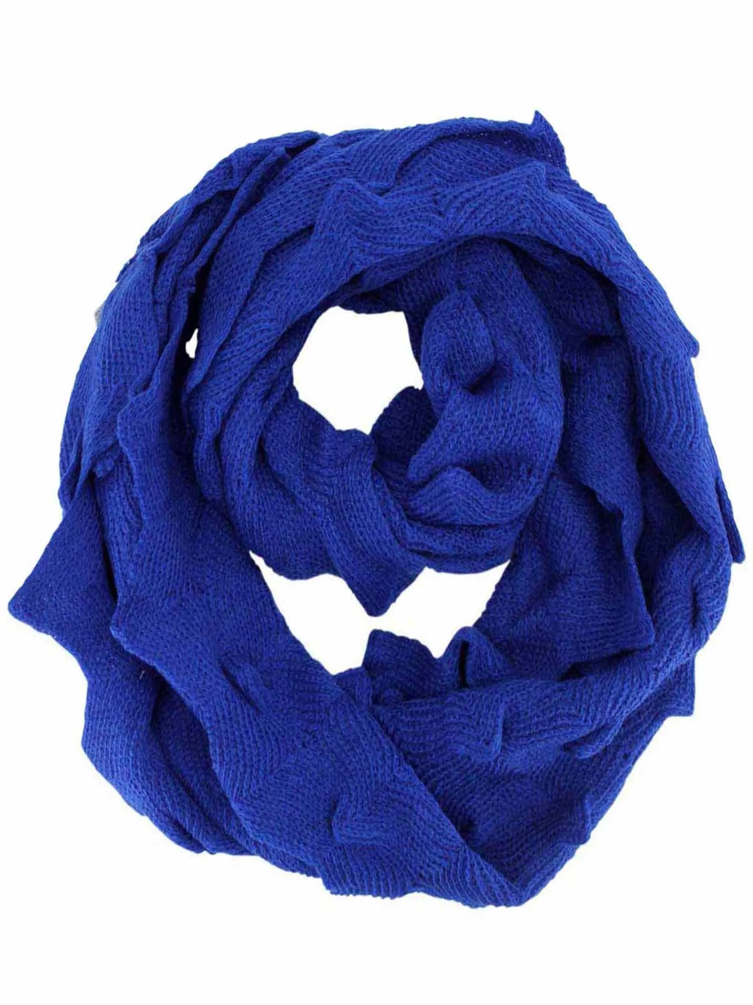 Zigzag Knit Circle Loop Infinity Scarf